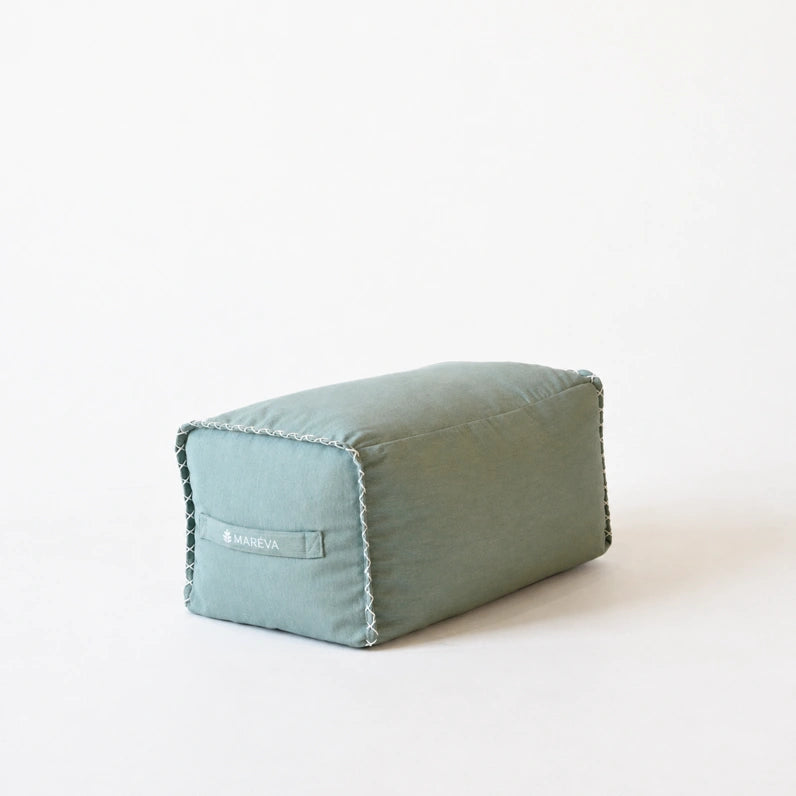 MARÉVA Footrest in Coastal Sage green, studio photo